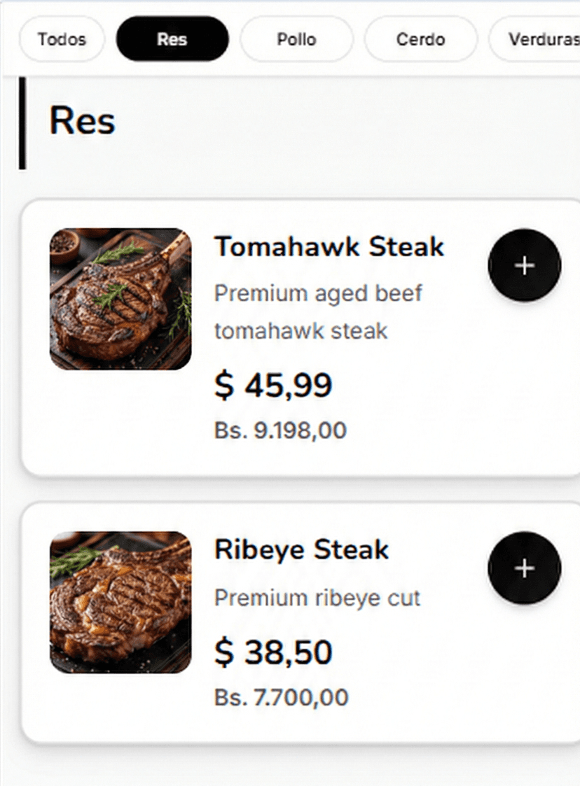 Digital Menu Feature